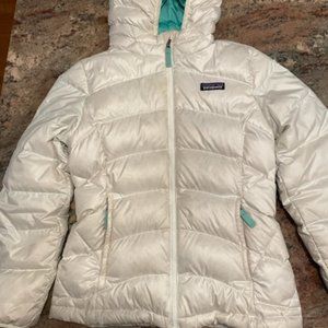 Patagonia Hi-Loft Down Sweater Hoody Girls Jacket M(10)